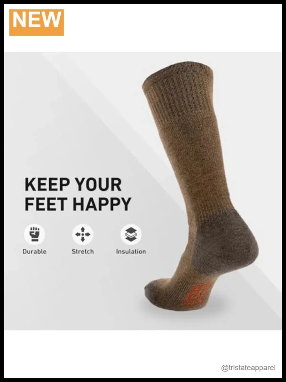 GRIP6 Merino Wool Boot Socks – Hiking Socks Made in USA – Lightweight Warm